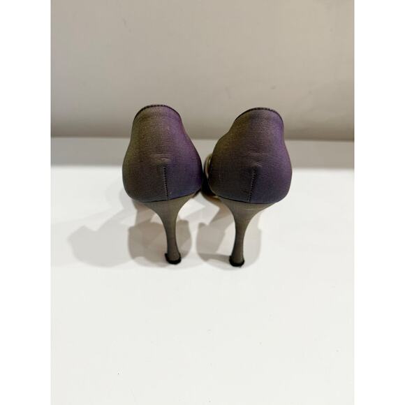 Manolo Blahnik Sedaraby Crystal Embellishments Ombre D'Orsay Pumps Purple EU 39 - Picture 4 of 6